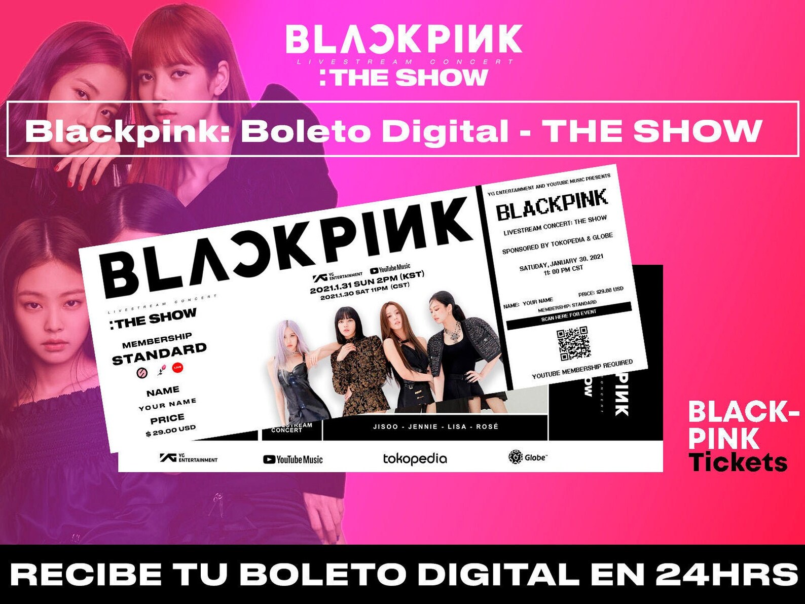 BLACKPINK Livestream the Show Souvenir Ticket Sent in 24hrs Etsy