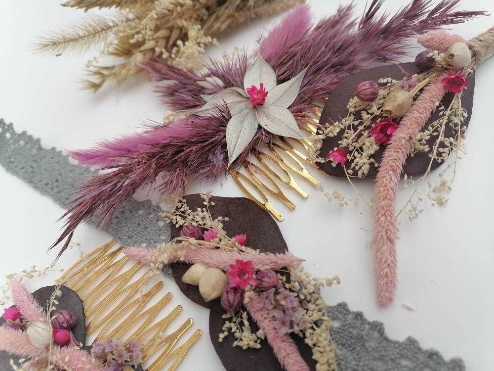 Accessoires Mariage en Fleurs Séchées