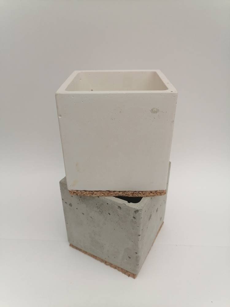 Cache Pot Carré Béton Pour Plante