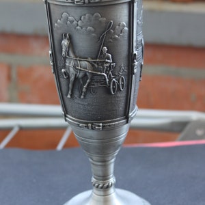 Antique rare German pewter goblet 18.5 cm high