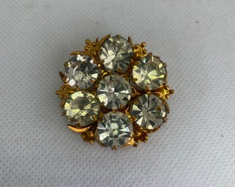 Unique vintage antique gilded brooch made in the 30s-40s of the last century