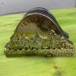 Vintage antiker versilberter Papierhalter (Serviettenhalter) Jerusalem.Perfect Geschenk für Jerusalem-Liebhaber!