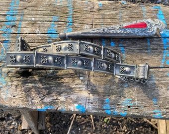 Caucasian Elegance: Antique Melchior Belt with sheath.Great gift to Caucas lovers!