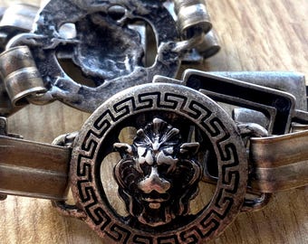 Rare Vintage 90s Metallic Silver VERSACE Belt – Perfect Gift for Vintage Accessories Collectors