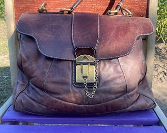 Vintage Brown Leather Dolce & Gabbana Bag - Etsy