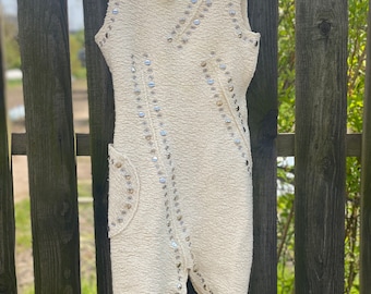 Very vintage, most likely from the 90s luxury dress with rivets made of wool and angora MOSCHiNO.Nice gift to vintage fashion collector