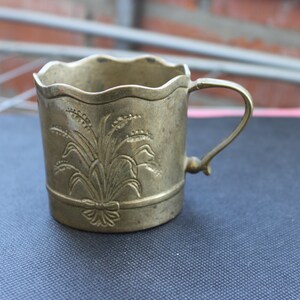 rare vintage antique bronze mug from Germany.Perfect gift to antique bronze collector.