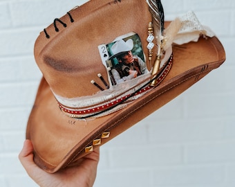 Outlaw Custom Burned Cowgirl Hat | Western Concert Country Cowboy Festival Lainey Wilson Zach Bryan Tyler Childers Jason Aldean
