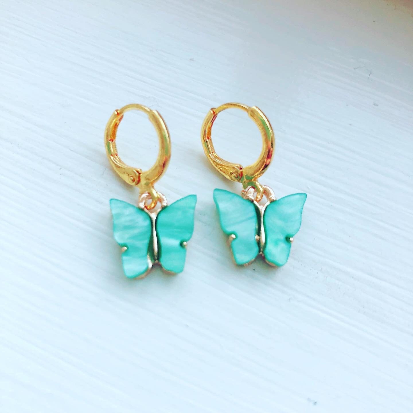 Jade butterfly earrings | Etsy