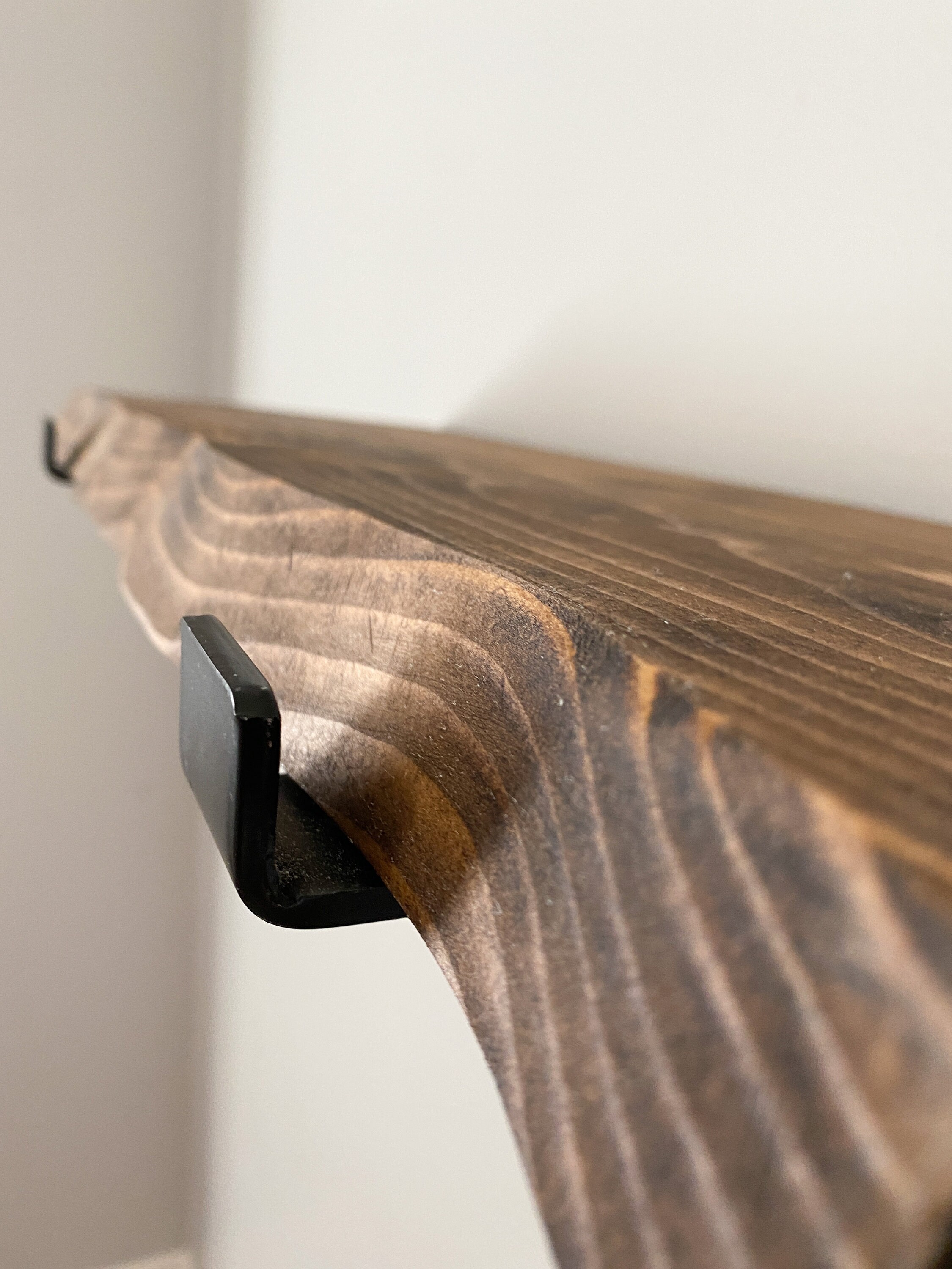 Rustic Live Edge Inspired Shelf Hand Crafted Solid Wood Etsy