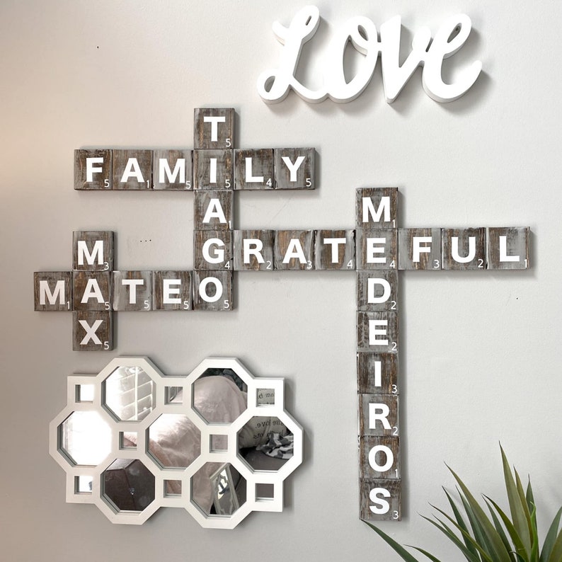 Scrabble Tiles / Scrabble Wall Art / Scrabble Wood Tiles / Etsy
