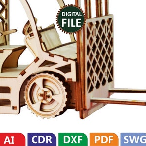 3D Wood Puzzle | 3D Puzzle Forklift Svg/ Dxf 3mm MDF Wood Board Puzzle | Self Assembly @ 65 Pieces Puzzle Kit | Limited Instructions image 5