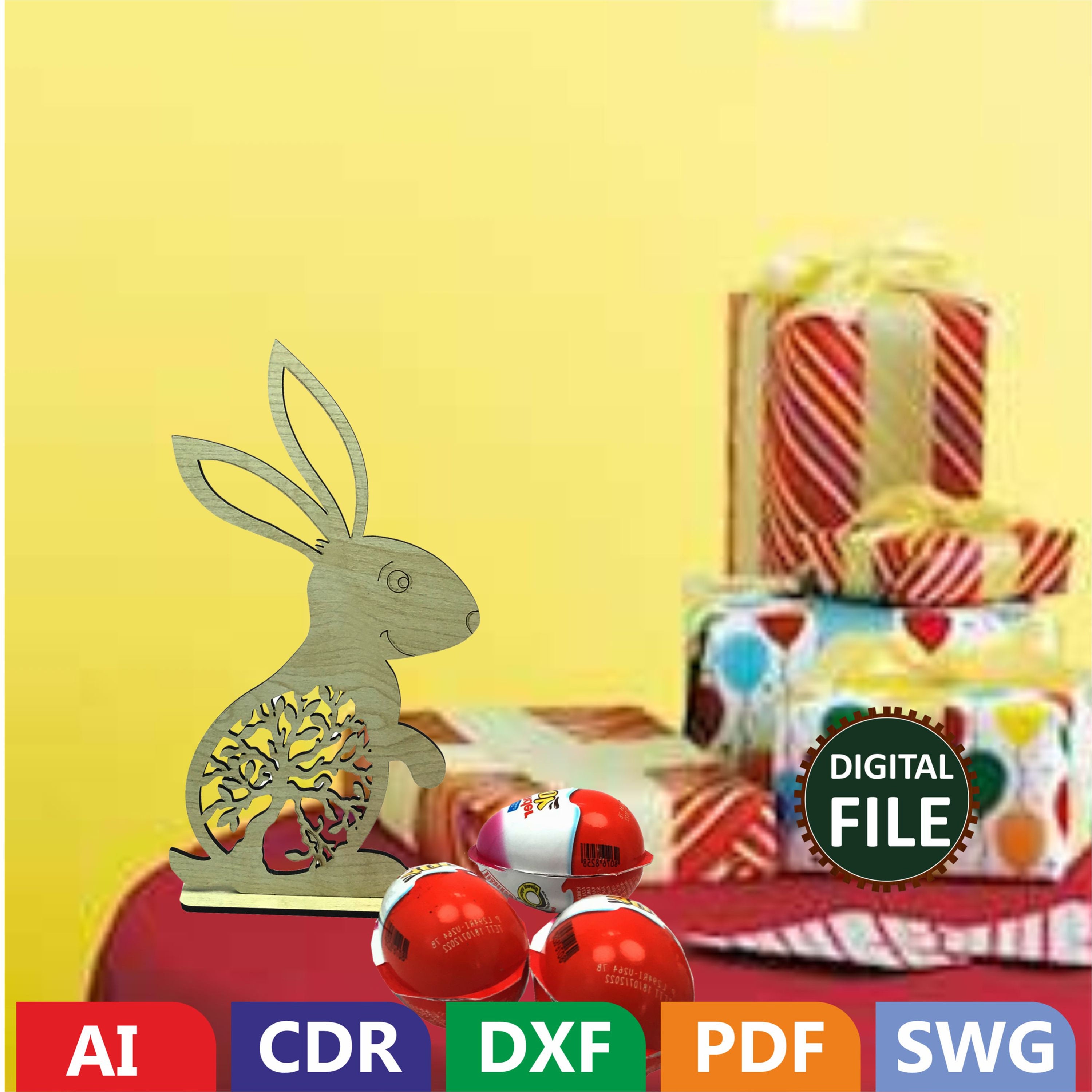 EASTER Laser Cut Files Svg Dxf Template EASTER RABBITS Svg - Etsy