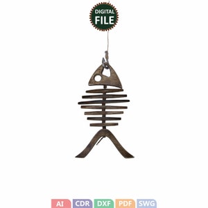 Fishbone Dxf Fishhook Fishbone, Fish Wall Decoration, Decorative Fish, Fish Svg, Dxf ...
