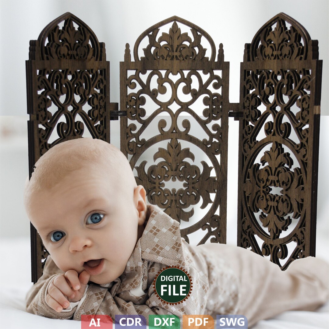 Miniature Folding Screen Svg, Baby Photography, Decorative Miniature ...