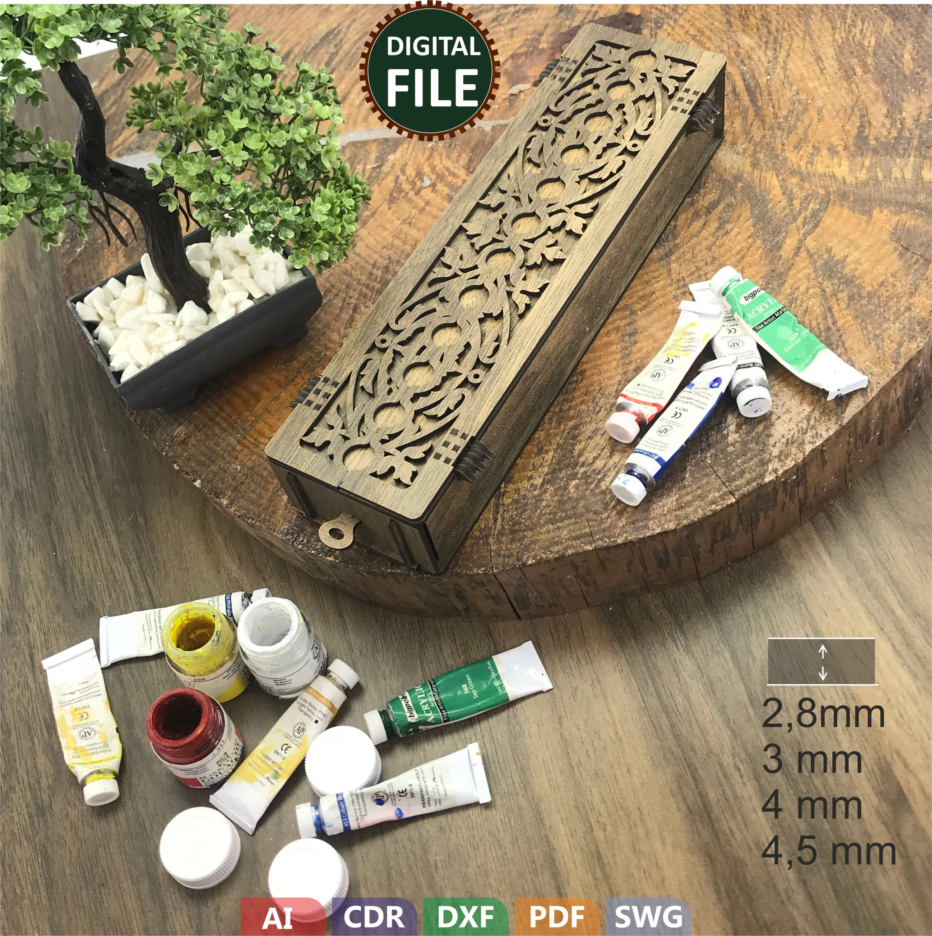 Brushbox and Brush Pen Stand Brush Holder DIY Wooden Brush Etsy