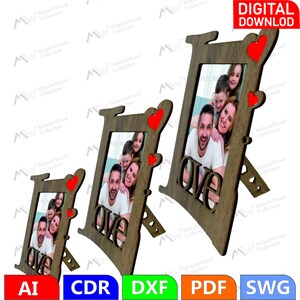 love photo frame digital file, Valentine's Day photo frame SVG, heart SVG cut file, anniversary photo gift DIY, Instant download