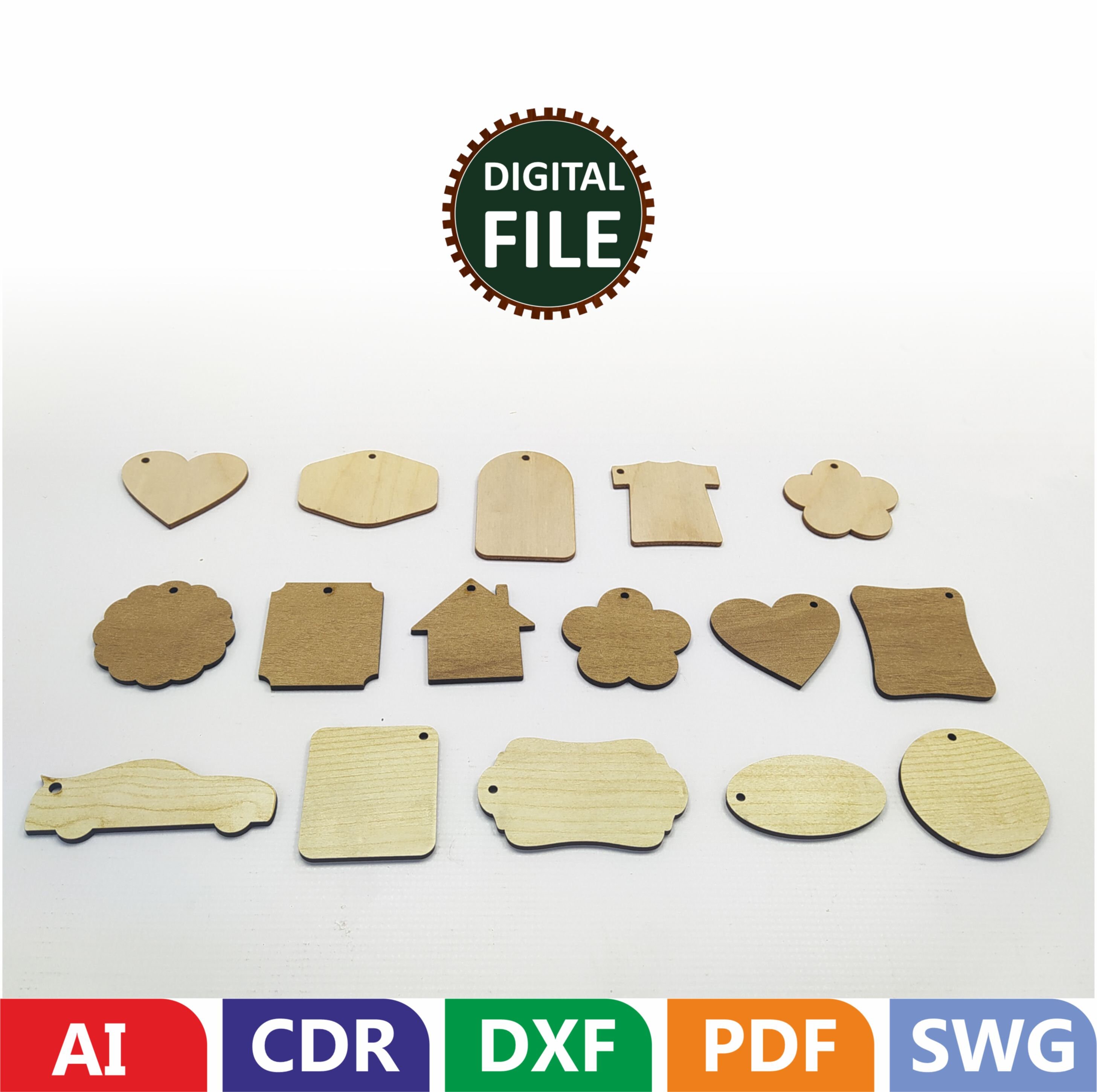 Keyrings Template Svg, Laser Cut File, Keychains Blanks Svg, Glowforge ...
