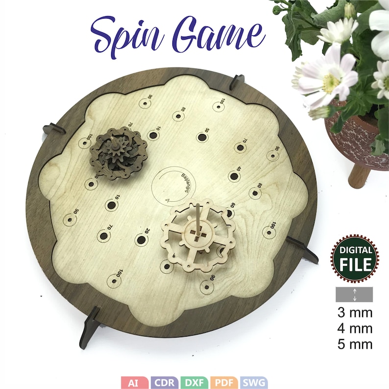 Spin Game Spin Game Plan Spin Game Svg Spin Tops Wooden Etsy