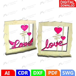 Valentines Day Gift, Grate Gift, Laser Cut Files, DXF, SWG Files, Digital Files, Lovely Gift,  3mm /3,14mm(1/8") / 4mm / 4,5mm / 5mm / 6mm