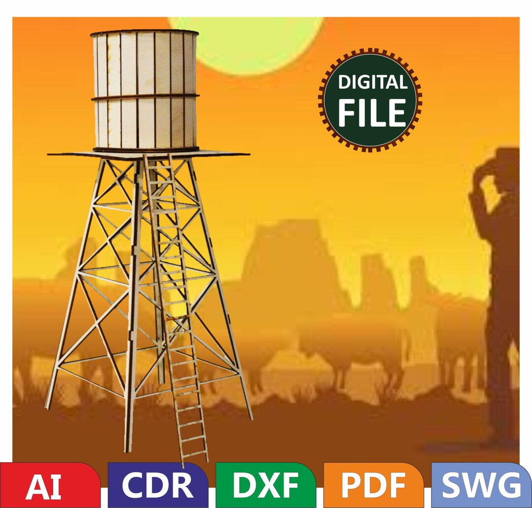 3d Puzzle, Model, Wild West West Water Tower Model Kit, for Adults and ...