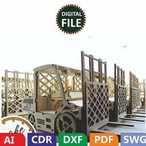 3D Wood Puzzle | 3D Puzzle Forklift Svg/ Dxf 3mm MDF Wood Board Puzzle | Self Assembly @ 65 Pieces Puzzle Kit | Limited Instructions image 6