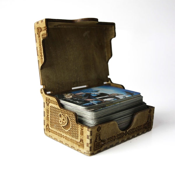 Tarot card box, Tarot card stand, Digital download, Tarot box svg, cdr, wooden tarot box, Patterned box, tarot box with horoscope pattern