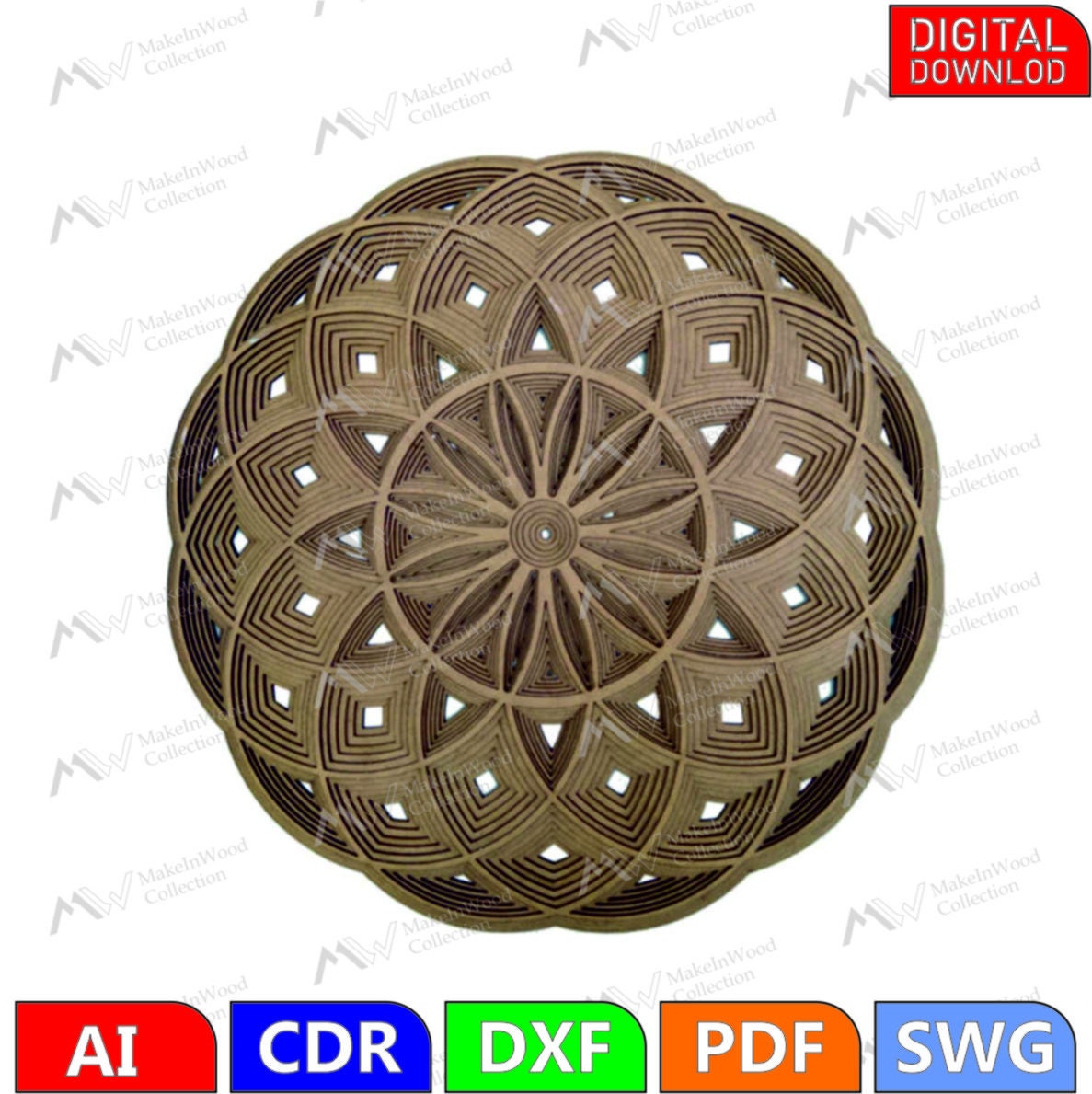 3D Mandala Swg Files Multilayer Panel for Laser Cutting SVG - Etsy