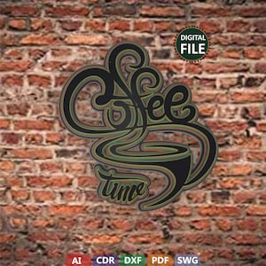 Cup and Coffee 3D Zentangle svg files, Multilayer Panel for Laser Cutting, SVG files, DXF Templates for CNC router
