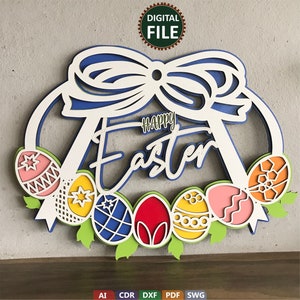 Puzzel 3D Pâques, ornement de porte de Pâques, joyeuses Pâques, mandala de Pâques svg, ornement de Pâques en bois, ornement de Pâques bricolage