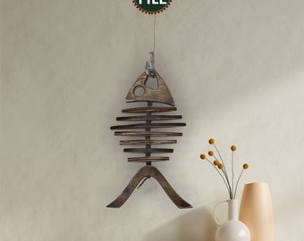 Fishhook fishbone, fish wall decoration, decorative fish, fish svg, dxf, laser cut file, wall decoration