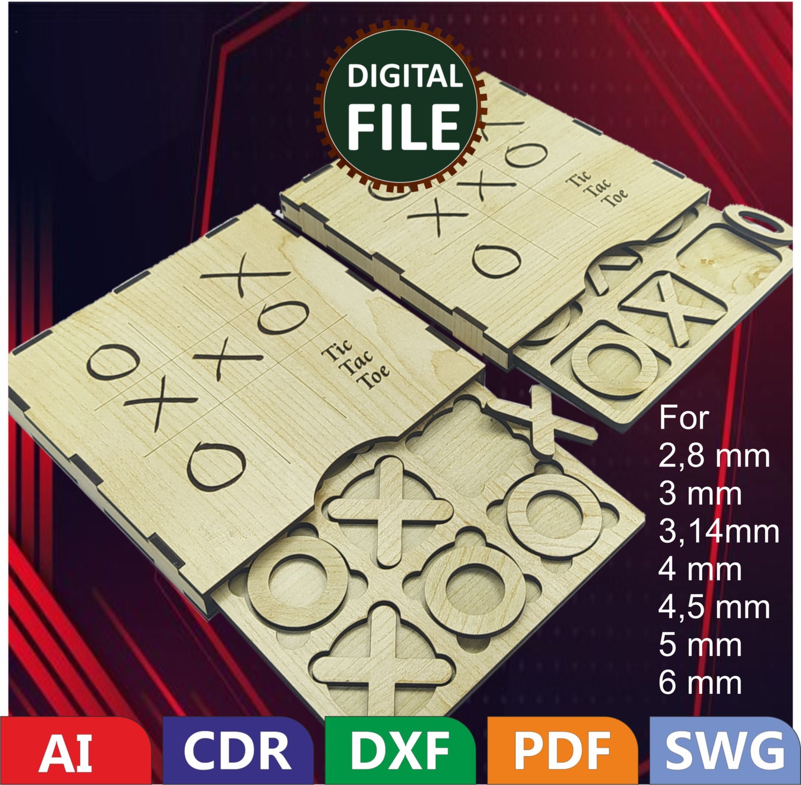 2 Different Models, Tic Tac Toe Vector for CNC in Svg Vector File and ...