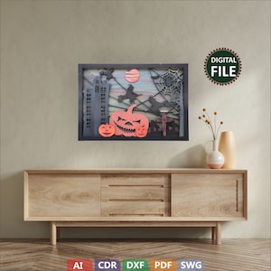 3D Happy Halloween, Halloween layered table, Halloween SVG, DIY Halloween clipboard, Laser cut file, wood cut file, Halloween, Svg, Dxf, Pdf
