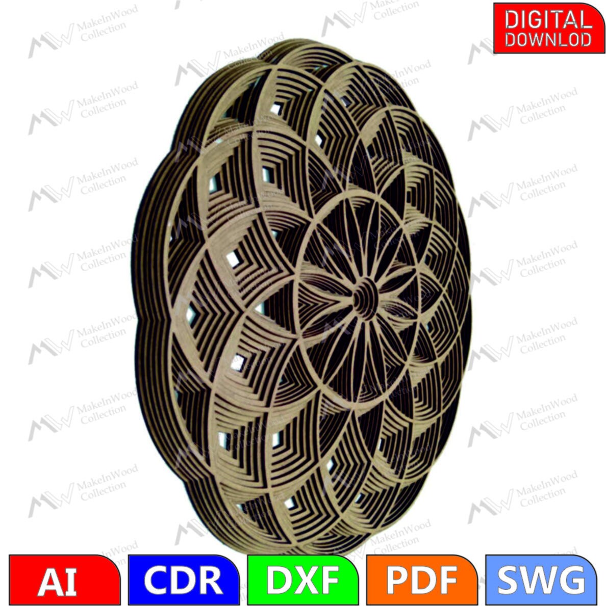 3D Mandala Swg Files Multilayer Panel for Laser Cutting SVG - Etsy