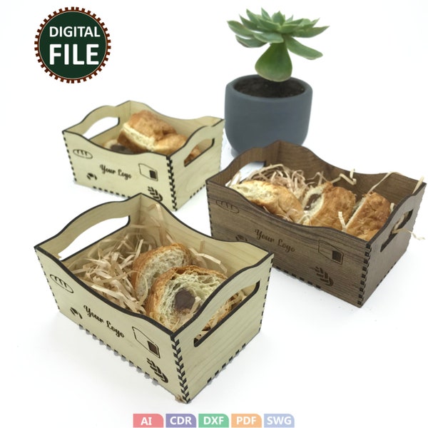 3 corbeille à pain de tailles différentes, boîte à pain en bois, svg de corbeille à pain, fichier numérique corbeille à pain, corbeille à pain découpée au laser fichier