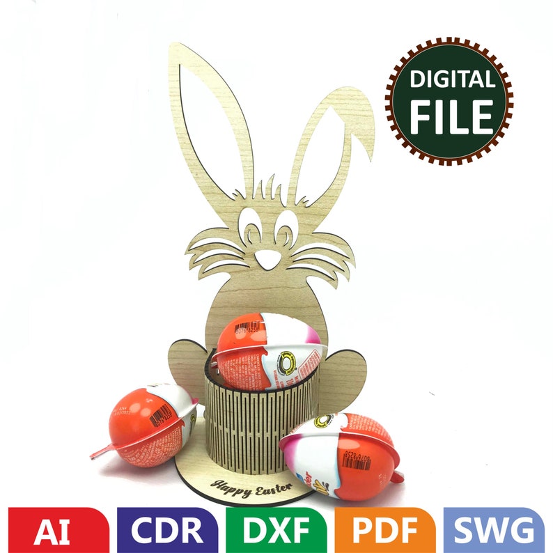 Easter Laser Cut Files Svg Dxf Template, Easter Bunnies Svg Cut File ...