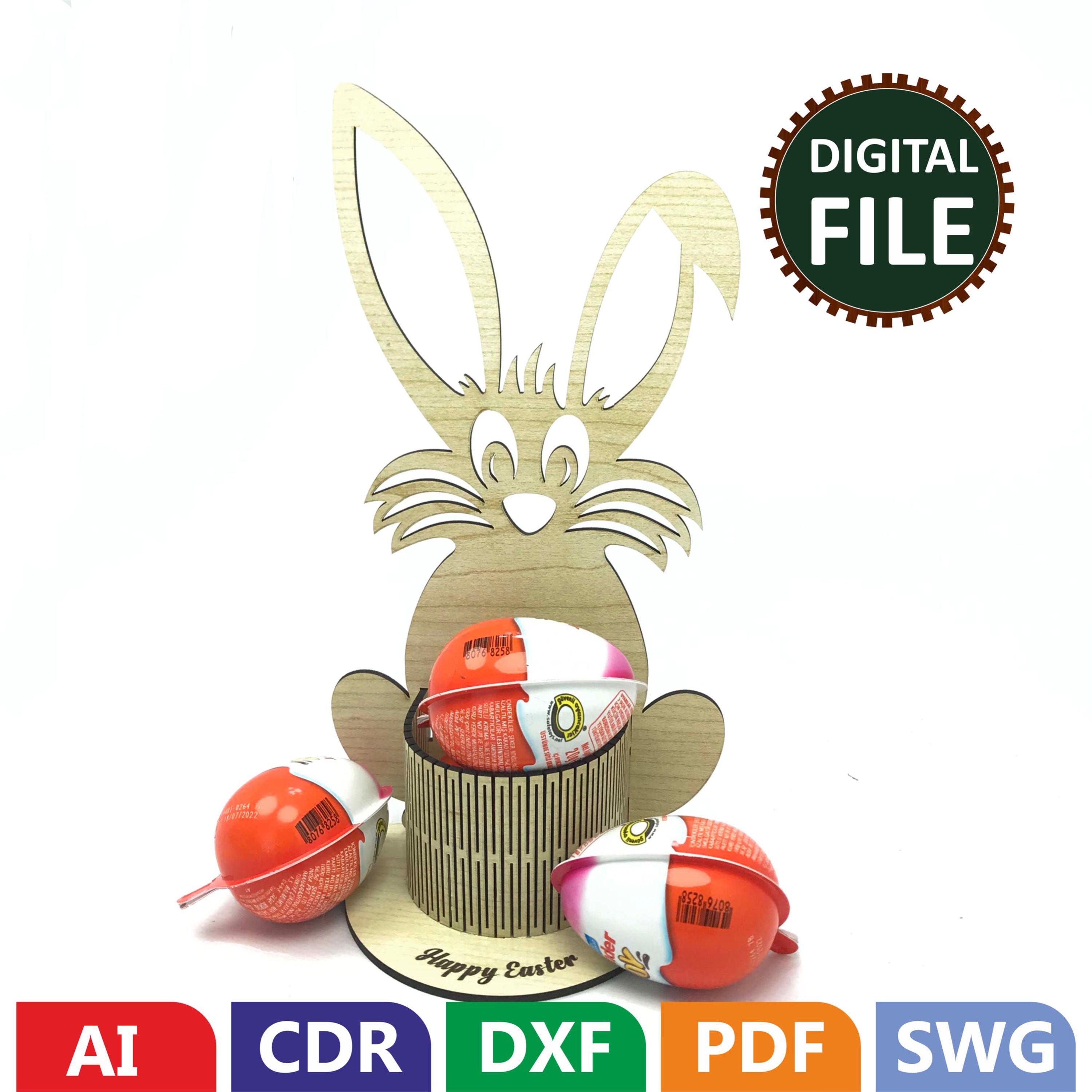 Easter Laser Cut Files Svg Dxf Template, Easter Bunnies Svg Cut File ...