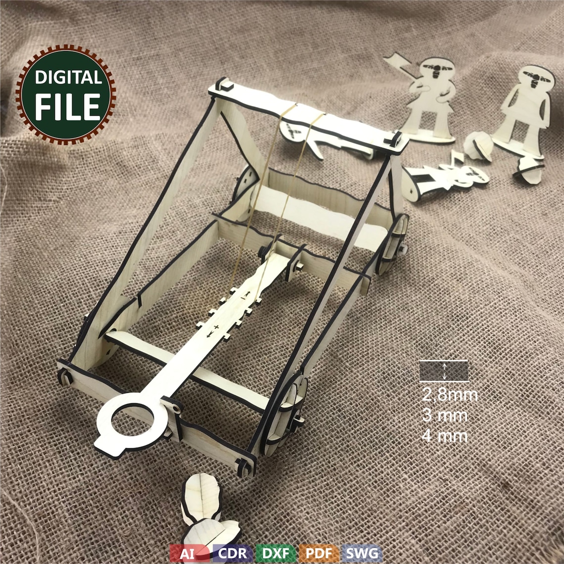 Catapult Laser Cut Files Vector Laser Cut Dxf Model Etsy