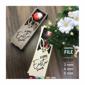 Easter patterned chocolate, candies, flower box, easter rose box svg, digital download, easter wooden box, laser cut file openclipart