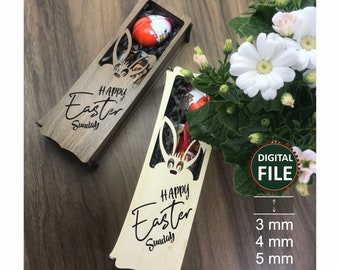Easter patterned chocolate, candies, flower box, easter rose box svg, digital download, easter wooden box, laser cut file openclipart