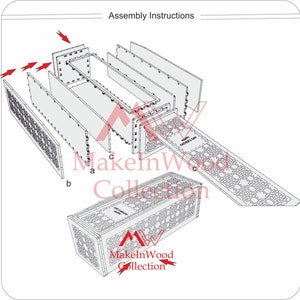 Weinkiste SVG, DIY Weinkiste, Weinkiste aus Holz dxf, 2,8mm, 3mm, 3,14mm, 4mm, 4,5mm, 5mm, 6mm Laser, Geschenk Weinkistecnc Schneidedatei, Schnittdatei, Bild 10