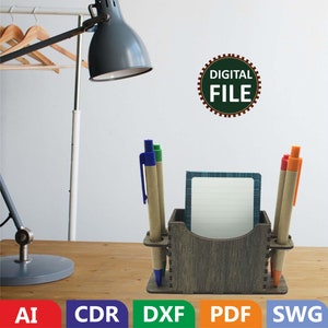 Blocco note a cubo, Blocco note verticale, Organizzatore per ufficio, Portapenne, Portadocumenti, svg, download digitale, svg in legno, openclipart