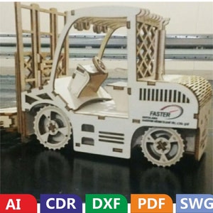3D Wood Puzzle | 3D Puzzle Forklift Svg/ Dxf 3mm MDF Wood Board Puzzle | Self Assembly @ 65 Pieces Puzzle Kit | Limited Instructions image 4