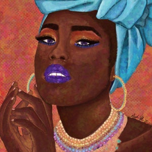 Feminist African Art: Powerful Erykah Badu Portrait for Wall Decor and Empowerment