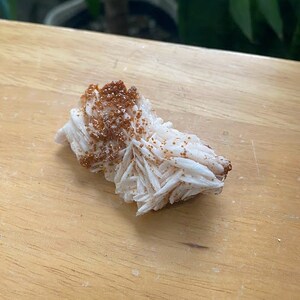 Vanadinite Crystal on Barite Cluster