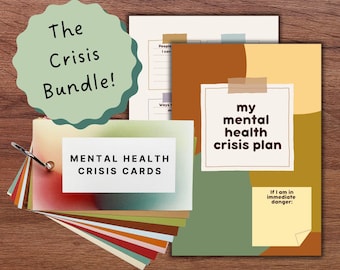 The Crisis Bundle | Mental Health Crisis | Crisis plan | Safety Plan | Suicidal | Therapy | BPD | Bipolar | CPTSD | PTSD | Depression