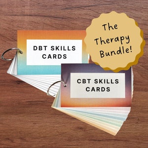 Therapie Fertigkeitskarten-Bundle | DBT | CBT | BPD | Dialektisch Verhaltenstherapie | Psychotherapie | Seelische Gesundheit | Seelische Krankheit | Angst