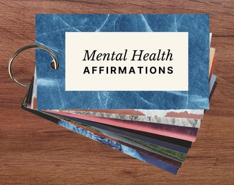 メンタルヘルス・アファメーションカード | ポジティブなセルフケアとモチベーション | ポータブルキーリングデッキ