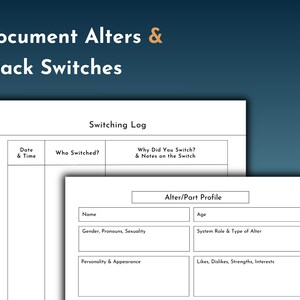 DID & OSDD Workbook | Trauma-Informed System Journal and Recovery Tools (digital pdf) image 5