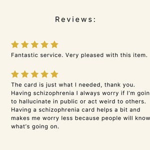 Schizophrenia Medical Crisis Card: Emergency Contact - Pack of 2 afbeelding 5